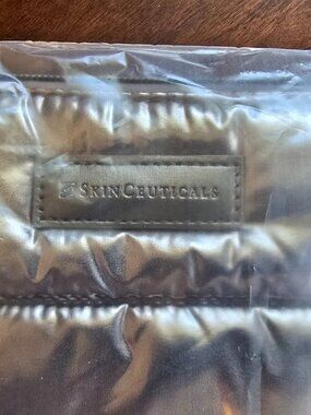 New SkinCeuticals Quilted Metallic Zippered Pouch - Brand New